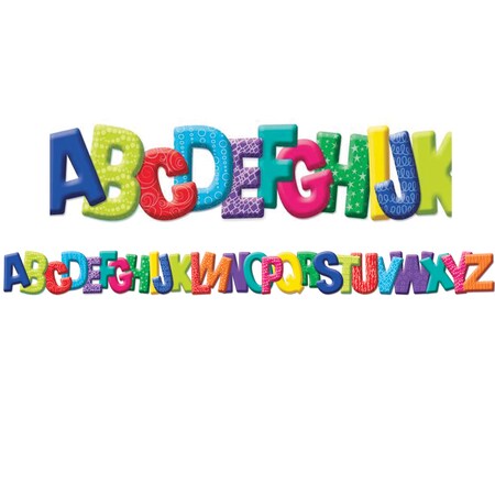 Eureka Color My World ABC Extra Wide Die Cut Deco Trim, 37 Feet/Pack, PK6 845621